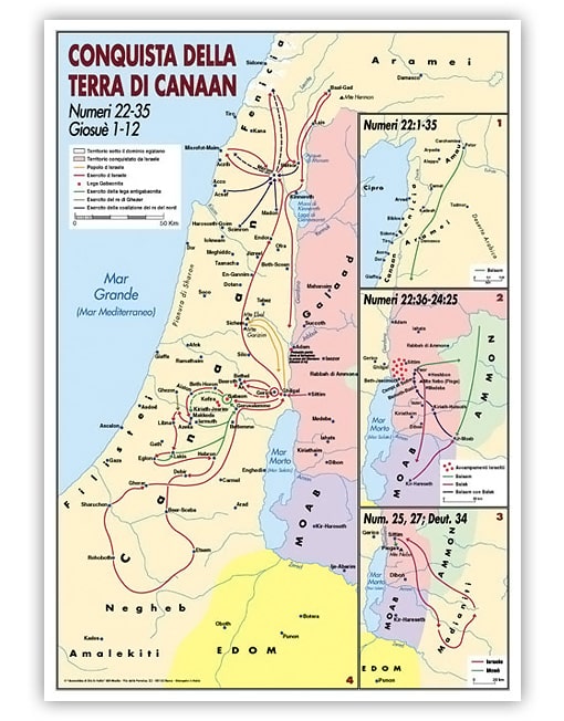 CARTINE BIBLICHE Conquista della Terra di Canaan