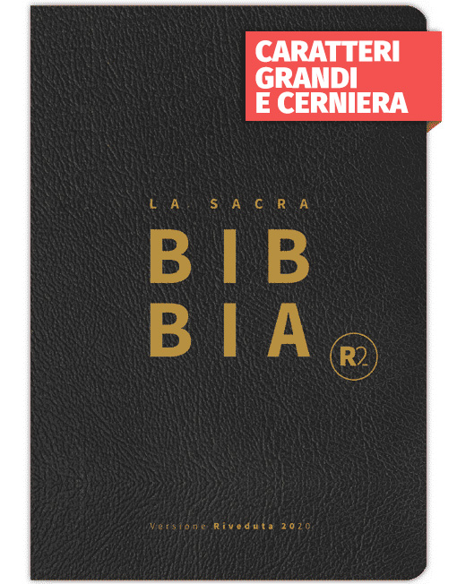 BIBBIA RIVEDUTA 2020 (R2) Grande, Pelle Nera, Cerniera