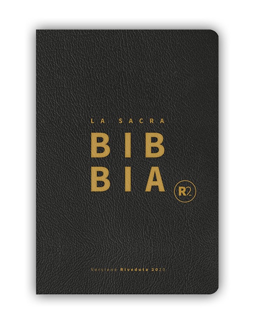 BIBBIA RIVEDUTA 2020 (R2) Tascabile, Pelle Nera, Taglio Oro