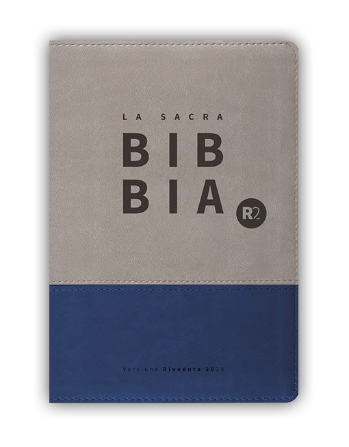 BIBBIA RIVEDUTA 2020 (R2) Tascabile, Similpelle Bicolore Grigio/Blu