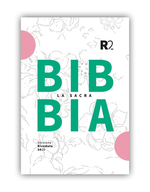 BIBBIA RIVEDUTA 2020 (R2) Tascabile, Cartonata Verde/Rosa "Fiori"