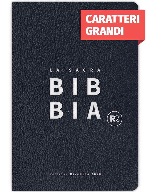 BIBBIA RIVEDUTA 2020 (R2) Grande, Pelle Blu, Titolo e Taglio Argento