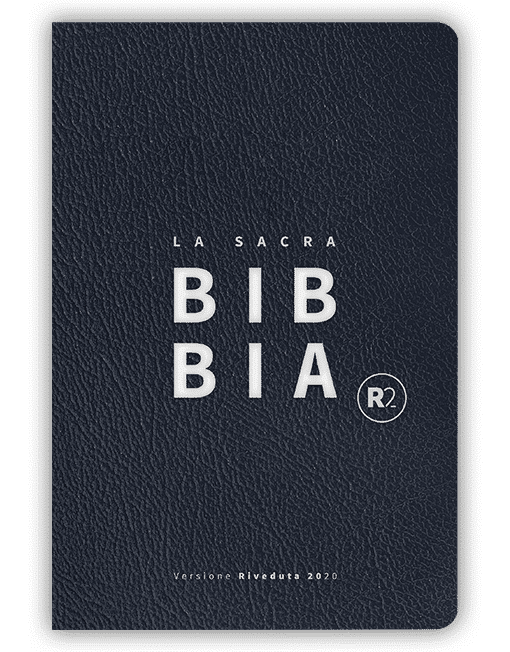 BIBBIA RIVEDUTA 2020 (R2) Media, Pelle Blu Scuro, Titolo e Taglio Argento