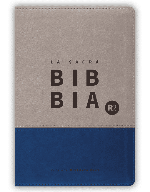 BIBBIA RIVEDUTA 2020 (R2) Media, Similpelle Bicolore Grigio/Blu
