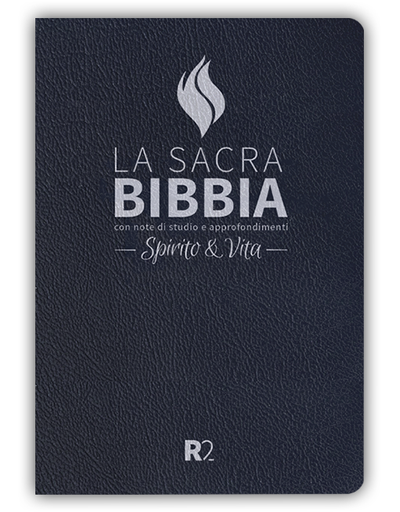 BIBBIA SPIRITO E VITA R2 - Pelle blu scuro, taglio argento